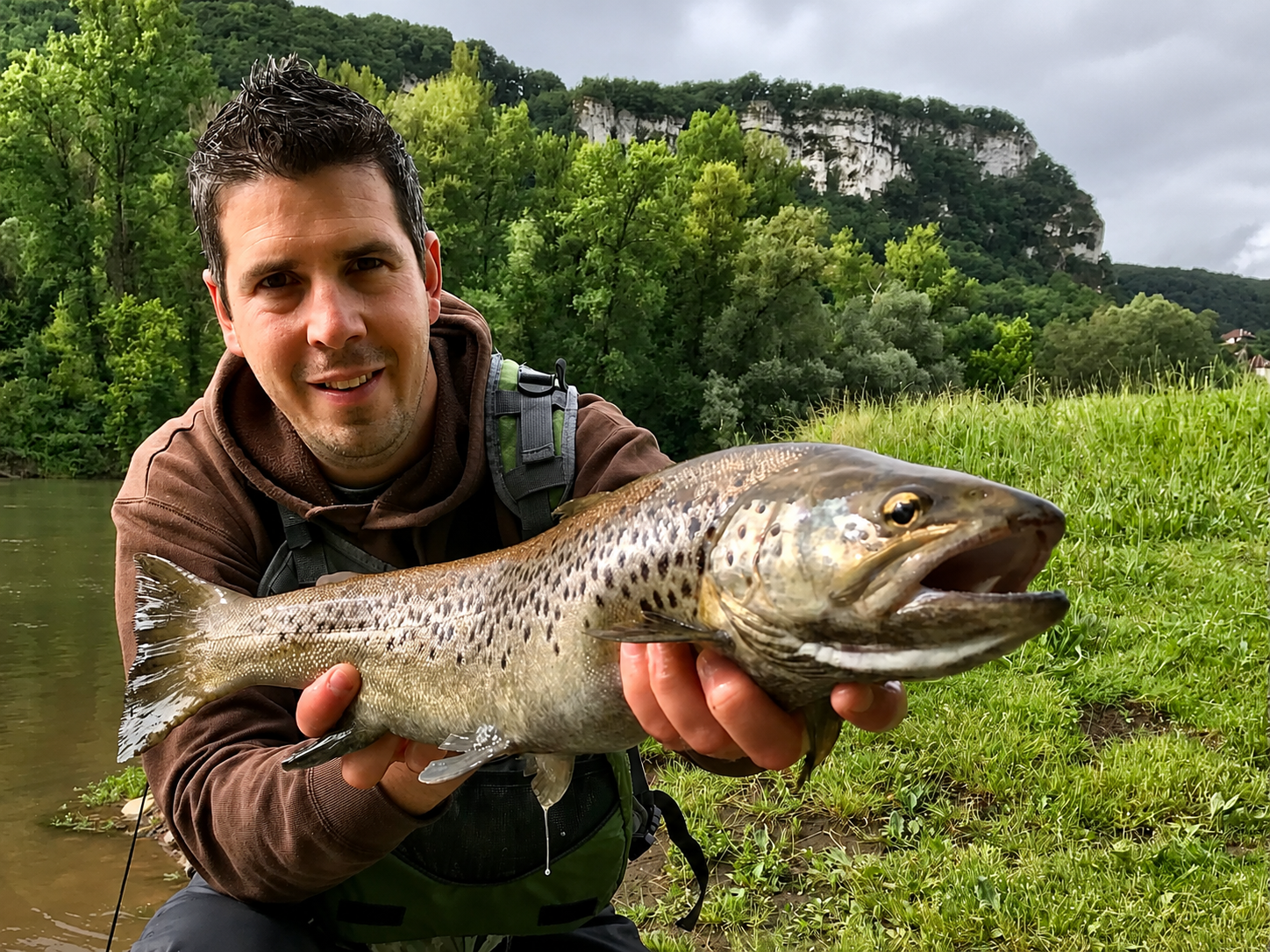 Fabrice avec une truite