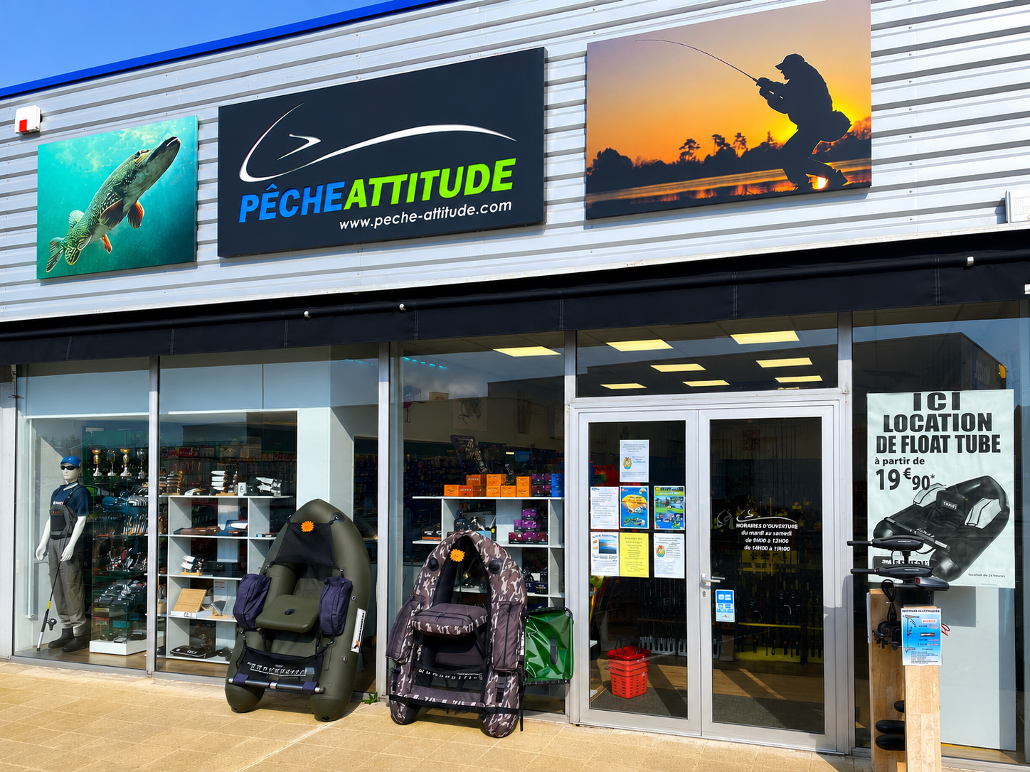 Façade du magasin Pêche Attitude à Bias